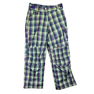 Sunice Girls Snow Ski Pants Size 10 Plaid Green Purple Gorpcore Outdoors Utility